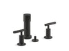 KOHLER K-14431-4 Purist Vertical spray bidet faucet with lever handles, matte black