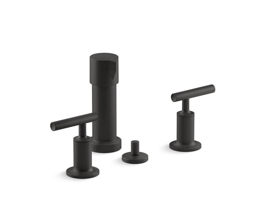 KOHLER K-14431-4 Purist Vertical spray bidet faucet with lever handles, matte black