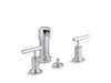 KOHLER K-14431-4 Purist Vertical spray bidet faucet with lever handles, polished chrome