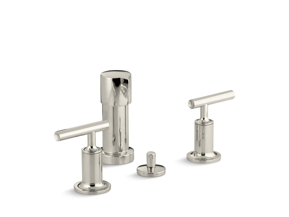KOHLER K-14431-4 Purist Vertical spray bidet faucet with lever handles, vibrant polished nickel