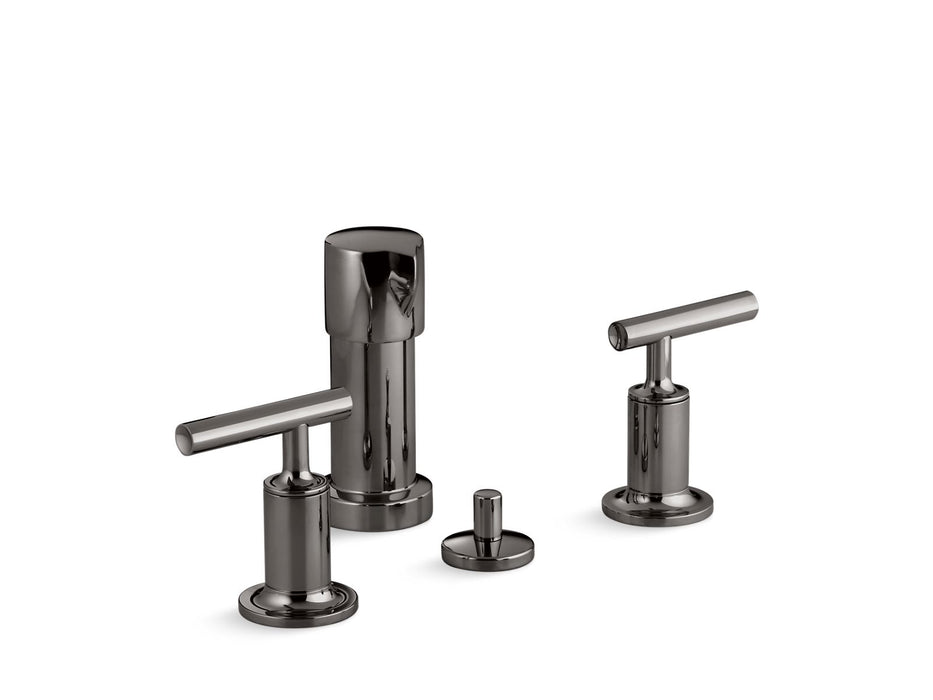 KOHLER K-14431-4 Purist Vertical spray bidet faucet with lever handles, vibrant titanium