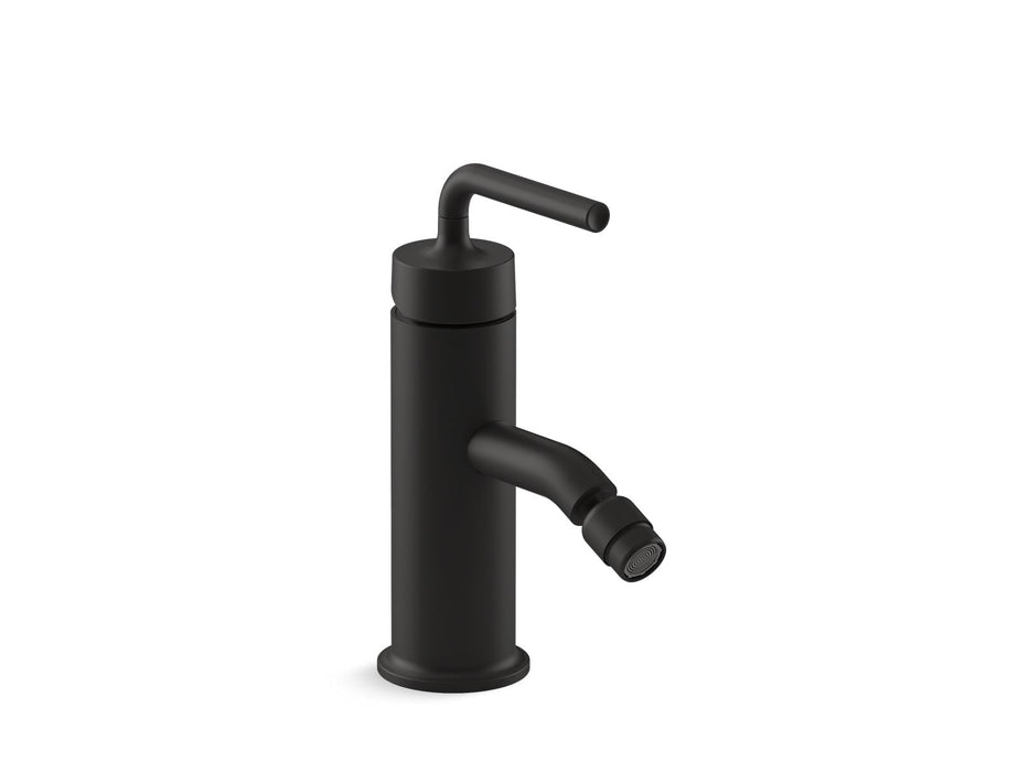 KOHLER K-14434-4A Purist Horizontal swivel spray aerator bidet faucet with straight lever handle, matte black