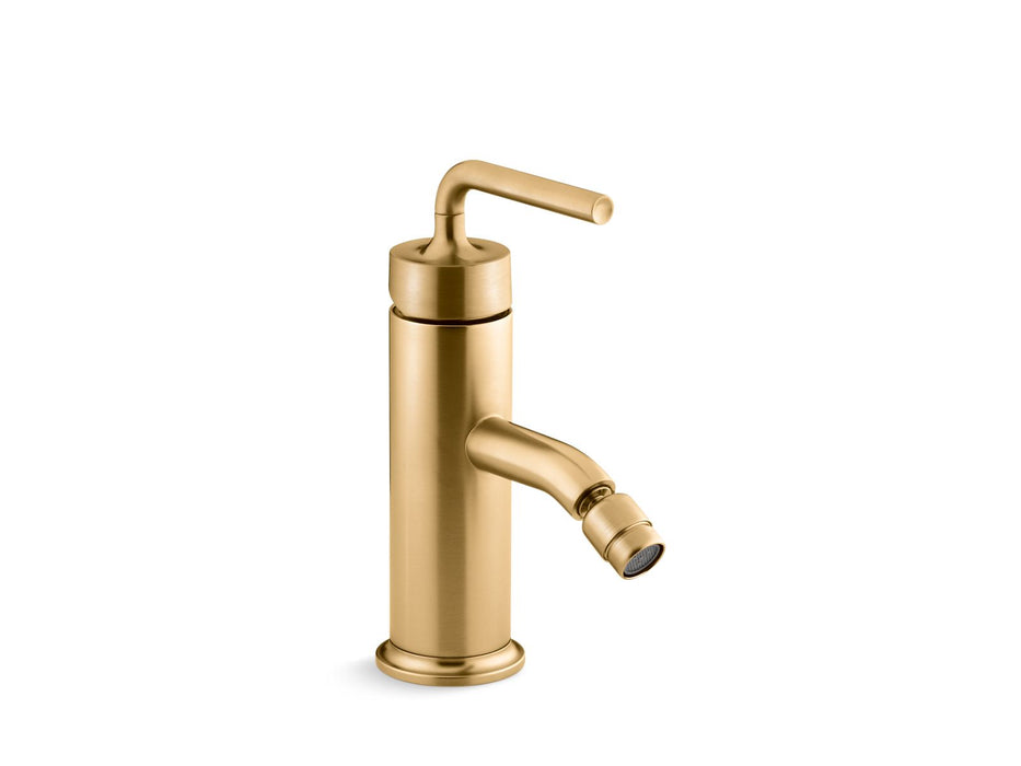 KOHLER K-14434-4A Purist Horizontal swivel spray aerator bidet faucet with straight lever handle, vibrant brushed moderne...