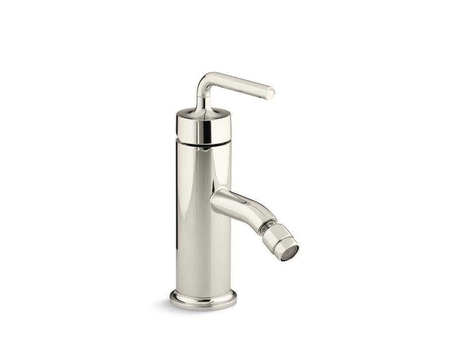 KOHLER K-14434-4A Purist Horizontal swivel spray aerator bidet faucet with straight lever handle, vibrant polished nickel