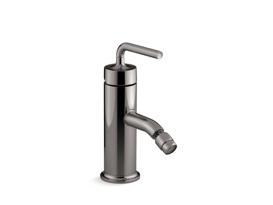 KOHLER K-14434-4A Purist Horizontal swivel spray aerator bidet faucet with straight lever handle, vibrant titanium