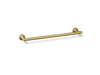 KOHLER K-14435 Purist 18" towel bar, vibrant brushed moderne brass