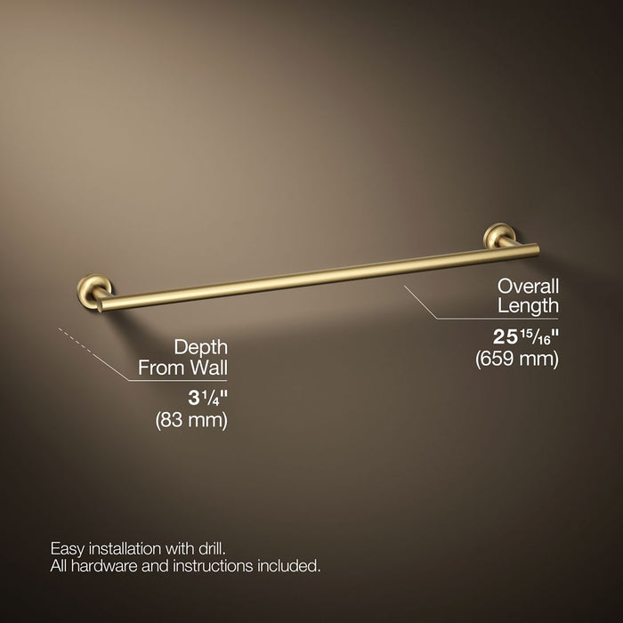 KOHLER K-14436 Purist 24" Towel Bar, vibrant brushed moderne brass - view 5