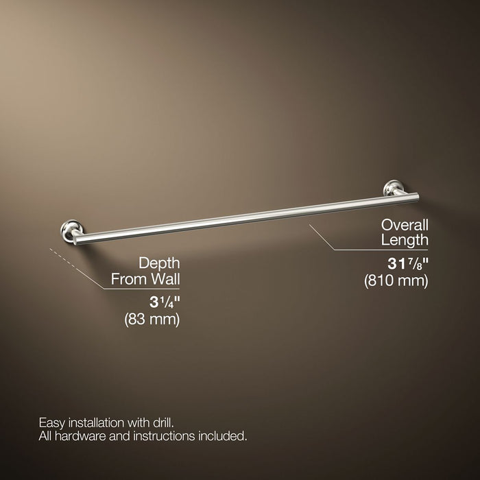 KOHLER K-14437 Purist 30" Towel Bar, vibrant polished nickel - view 4