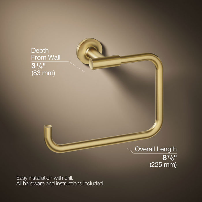 KOHLER K-14441 Purist Towel Ring, vibrant brushed moderne brass - view 5