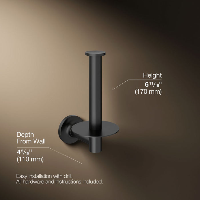 KOHLER K-14444 Purist Vertical toilet paper holder, matte black - view 5
