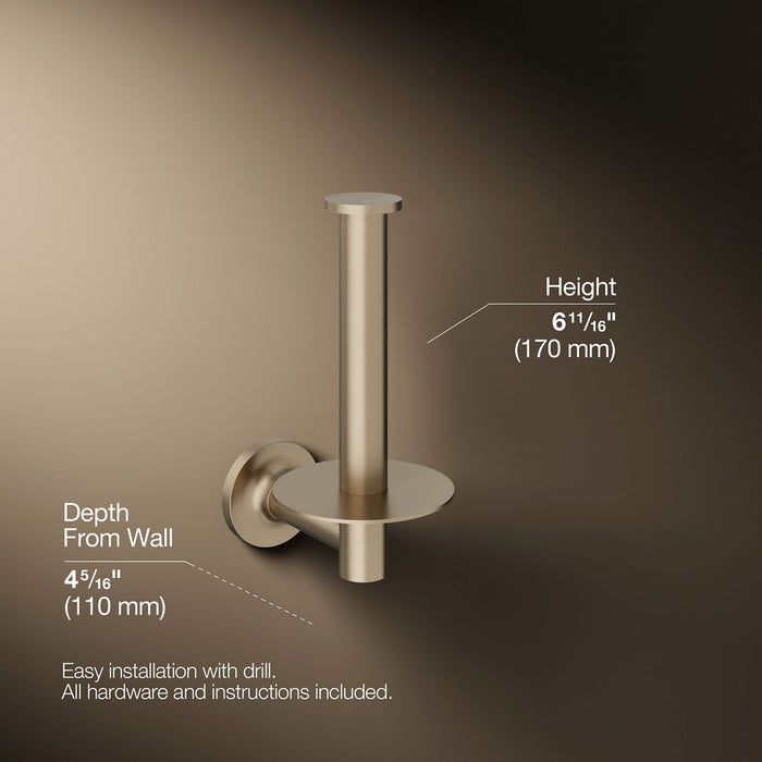 KOHLER K-14444 Purist Vertical toilet paper holder, vibrant brushed bronze - view 5