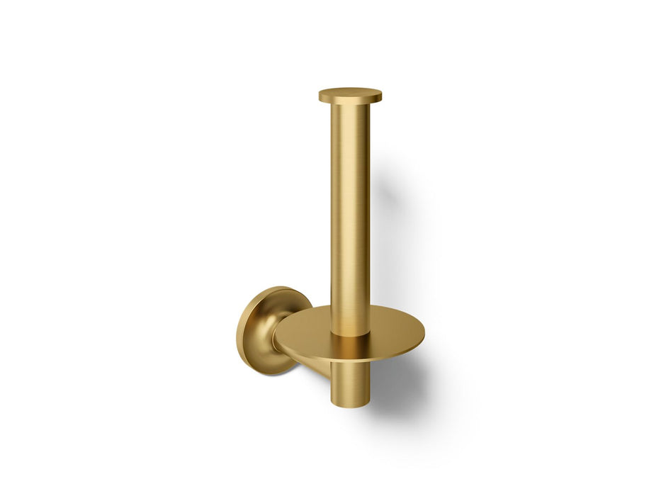 KOHLER K-14444 Purist Vertical toilet paper holder, vibrant brushed moderne brass
