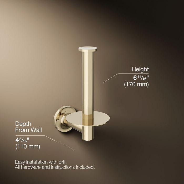 KOHLER K-14444 Purist Vertical toilet paper holder, vibrant french gold - view 5