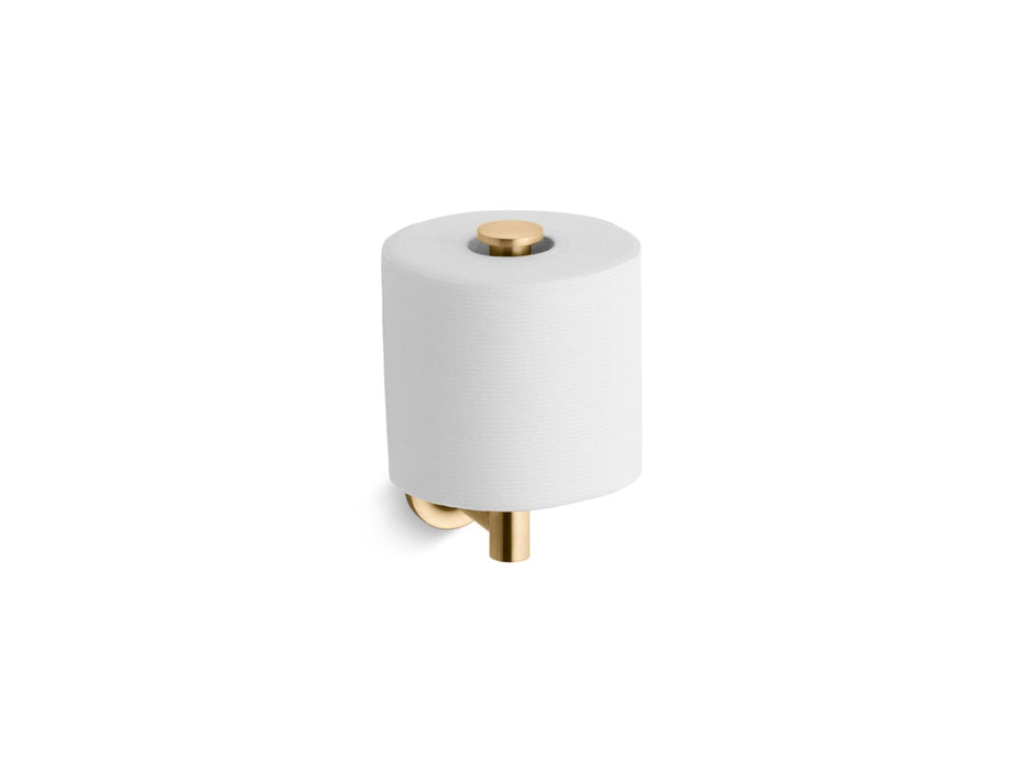 KOHLER K-14444 Purist Vertical toilet paper holder, vibrant moderne brushed gold