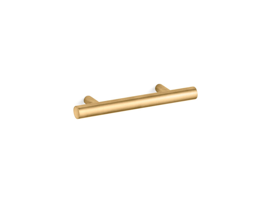 KOHLER K-14485 Purist 3" cabinet pull, vibrant brushed moderne brass