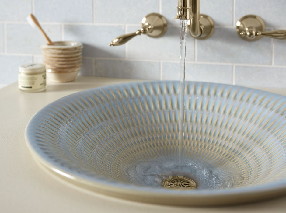 KOHLER K-17890-RL Derring Carillon 17-3/4" Round Drop-in Bathroom Sink, No Overflow, Bluestone Rutile - Shows close up detail