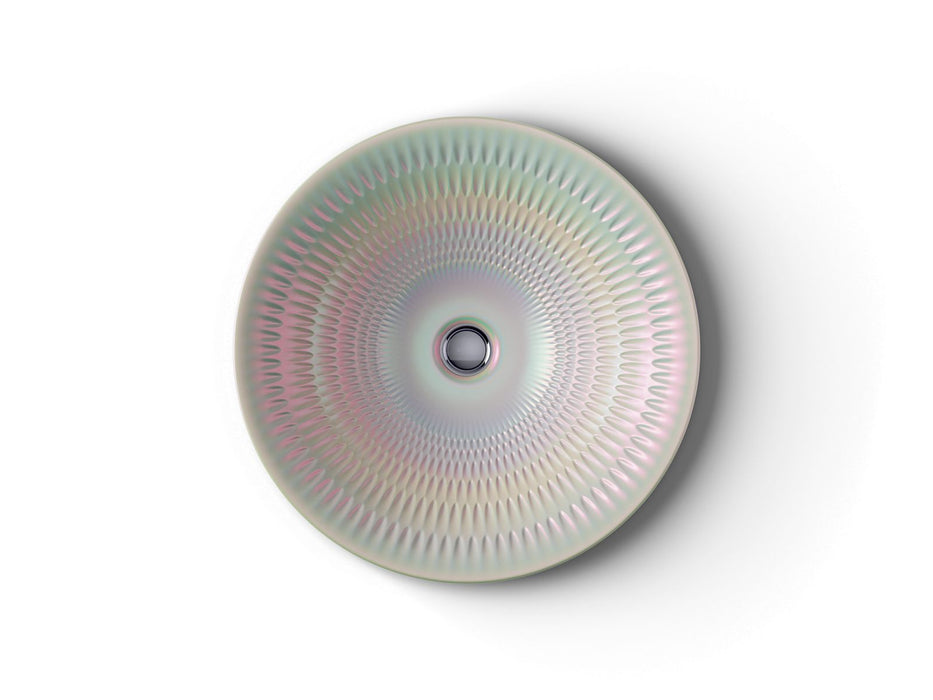 KOHLER K-17890-RL Derring Carillon 17-3/4" Round Drop-in Bathroom Sink, No Overflow, Pearlized - Top view of product