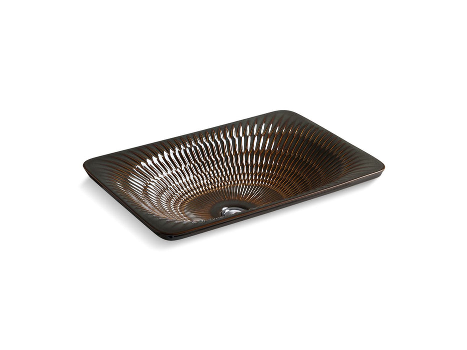 KOHLER K-17916-RL Derring Carillon 21" rectangular drop-in bathroom sink, no overflow, bourbon rutile