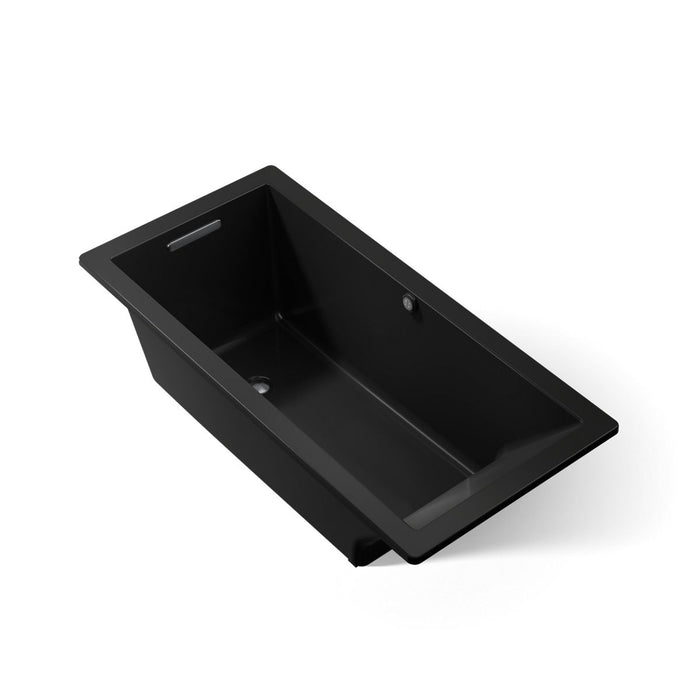 KOHLER K-1821-W1 Underscore 66" x 32" drop-in bath with Bask heated surface, black black - view 5