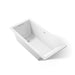 KOHLER K-1821-W1 Underscore 66" x 32" drop-in bath with Bask heated surface, white