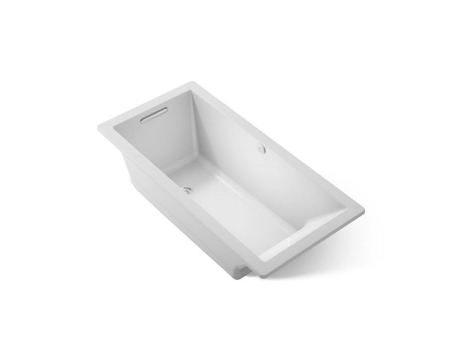 KOHLER K-1822-GHW Underscore 66" x 32" drop-in Heated BubbleMassage air bath with Bask heated surface, ice grey