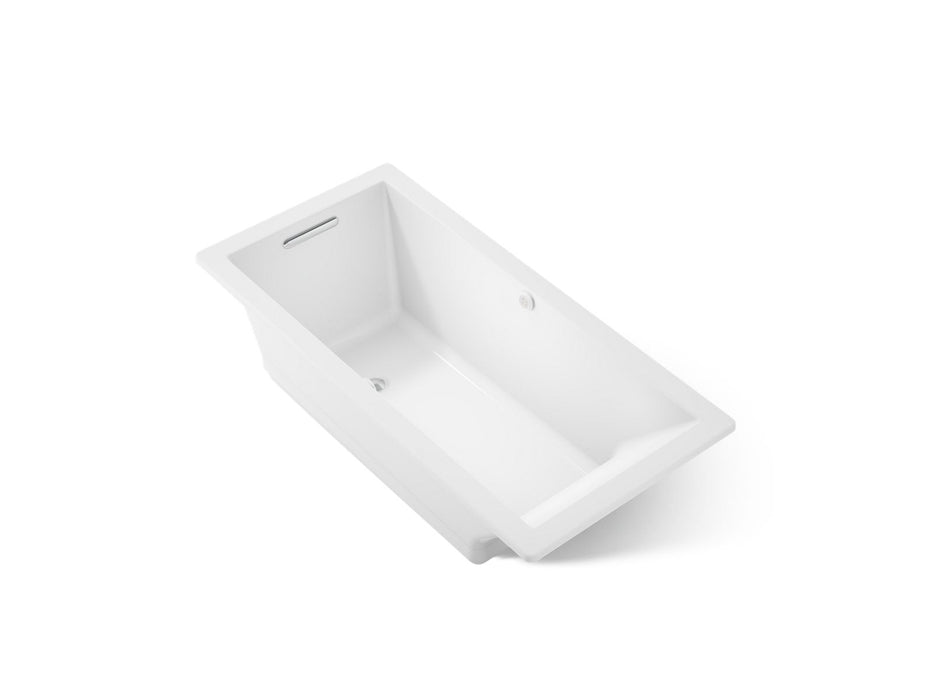 KOHLER K-1822-GHW Underscore 66" x 32" drop-in Heated BubbleMassage air bath with Bask heated surface, white