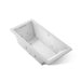 KOHLER K-1822-XHGH Underscore 66" x 32" drop-in Heated BubbleMassage air bath with whirlpool, ice grey