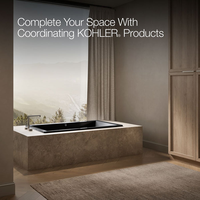 KOHLER K-1848-W1 Underscore 60" x 36" drop-in bath with Bask heated surface, black black - view 2