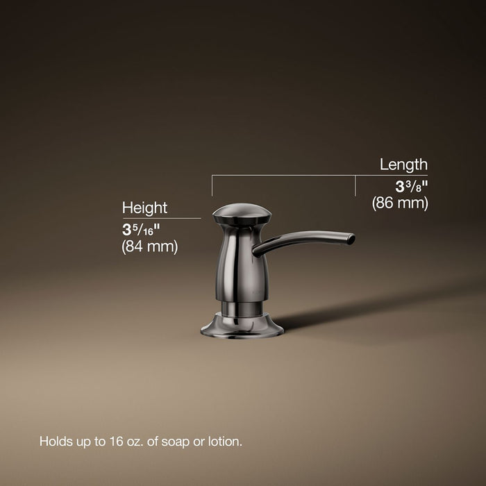 3/4 view of product with dimensions