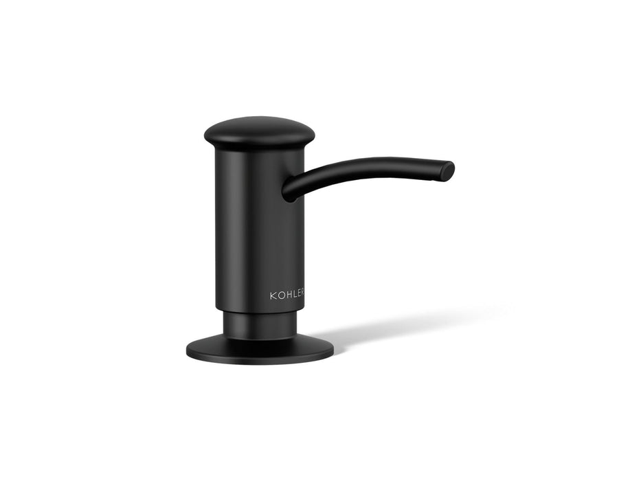 KOHLER K-1895-C Contemporary Design Soap/lotion Dispenser, Matte Black - 3/4 view of product