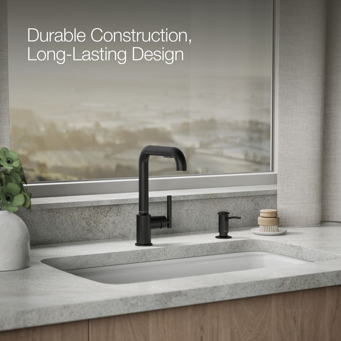 KOHLER K-1895-C Contemporary Design Soap/lotion Dispenser, Matte Black - image focused on single product story