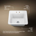 KOHLER K-19017-2 Glen Falls 25" top-/undermount single-bowl utility sink, white - view 5