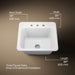 KOHLER K-19017-3 Glen Falls 25" top-/undermount single-bowl utility sink, white - view 5