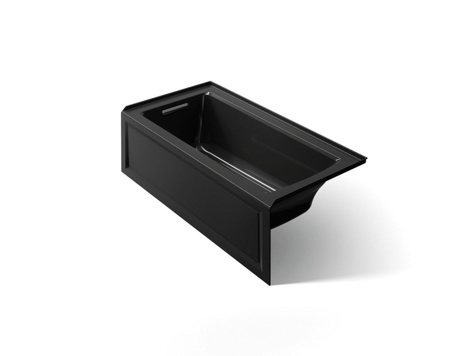 KOHLER K-1946-LAW Archer 60" x 30" alcove bath with Bask heated surface, alcove left drain, black black