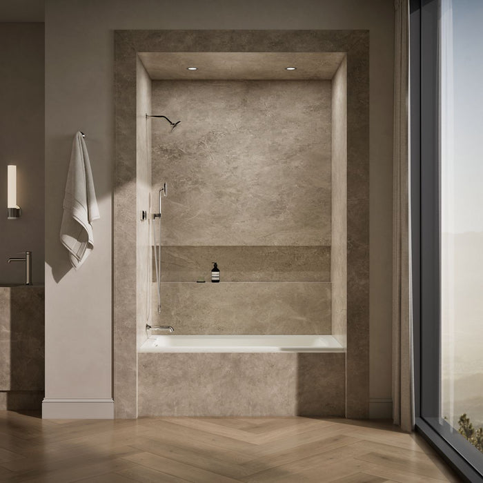 KOHLER K-1946-LW Archer 60" x 30" alcove bath with Bask heated surface, left drain, biscuit - view 5