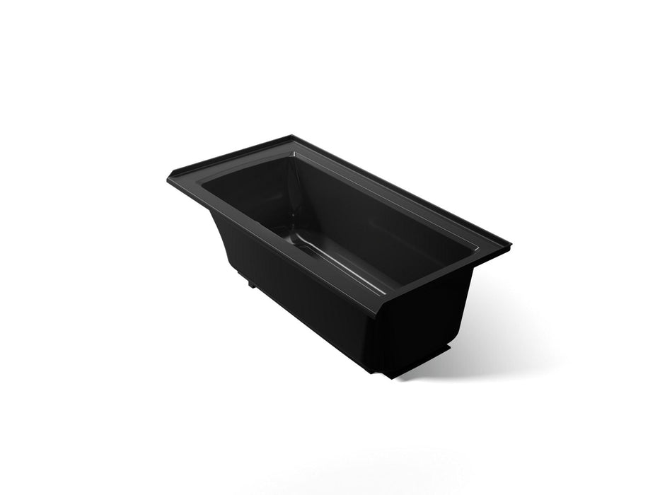 KOHLER K-1946-RW Archer 60" x 30" alcove bath with Bask heated surface, right drain, black black