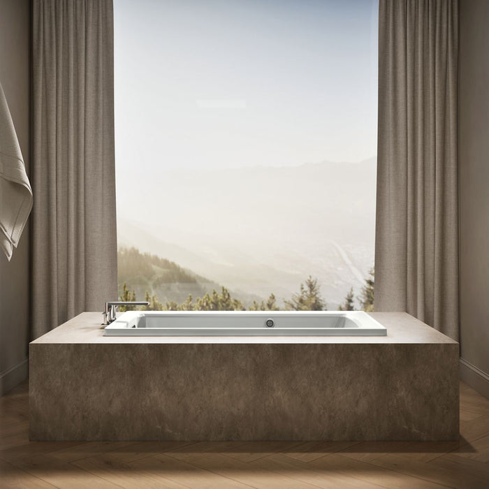 KOHLER K-1946-W1 Archer 60" x 30" drop-in bath with Bask heated surface, ice grey - view 4