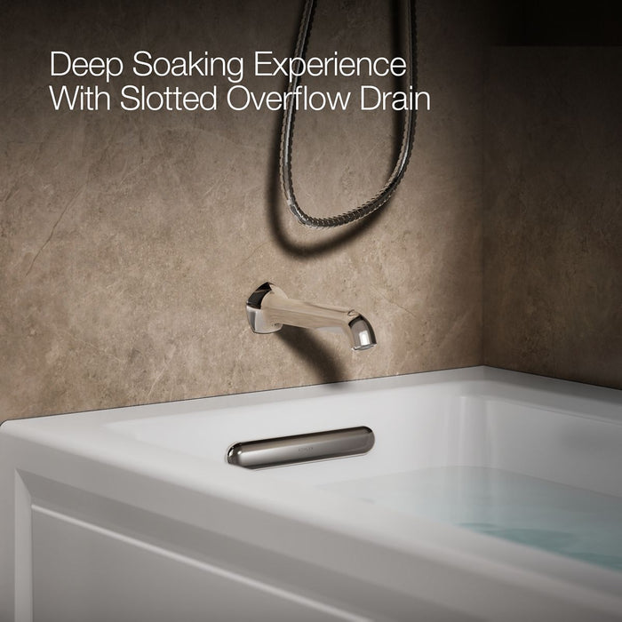 KOHLER K-1947-GHLA Archer 60" x 30" alcove Heated BubbleMassage air bath, left drain, white - view 4