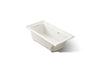 KOHLER K-1947-GHLW Archer 60" x 30" alcove Heated BubbleMassage air bath with Bask heated surface, left drain, biscuit