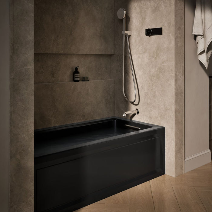 KOHLER K-1947-GHRA Archer 60" x 30" alcove Heated BubbleMassage air bath, right drain, black black - view 3