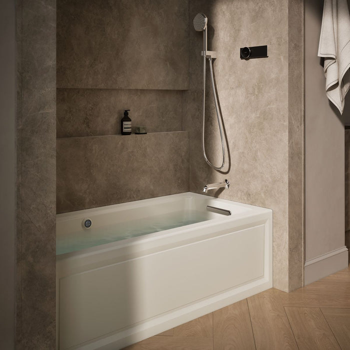 KOHLER K-1947-GHRAW Archer 60" x 30" alcove Heated BubbleMassage air bath with Bask heated surface, right drain, biscuit...