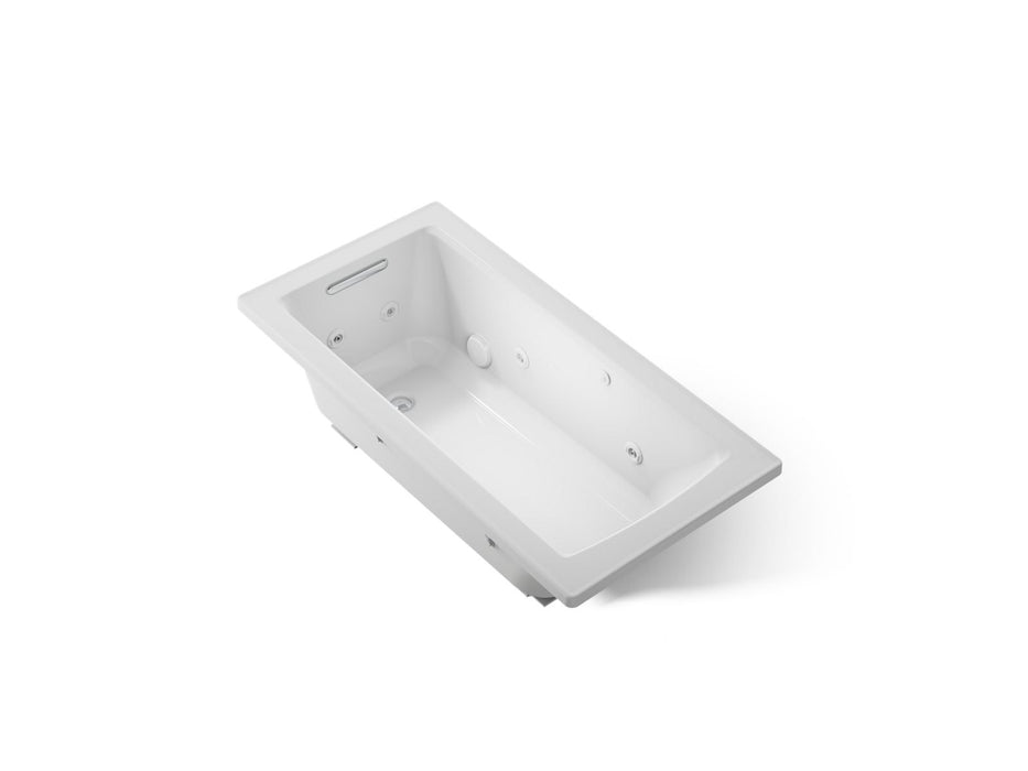 KOHLER K-1947-H Archer 60" x 30" drop-in whirlpool bath with heat and ComForte Depth design, ice grey