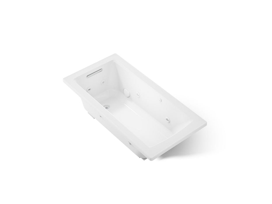 KOHLER K-1947-H Archer 60" x 30" drop-in whirlpool bath with heat and ComForte Depth design, white
