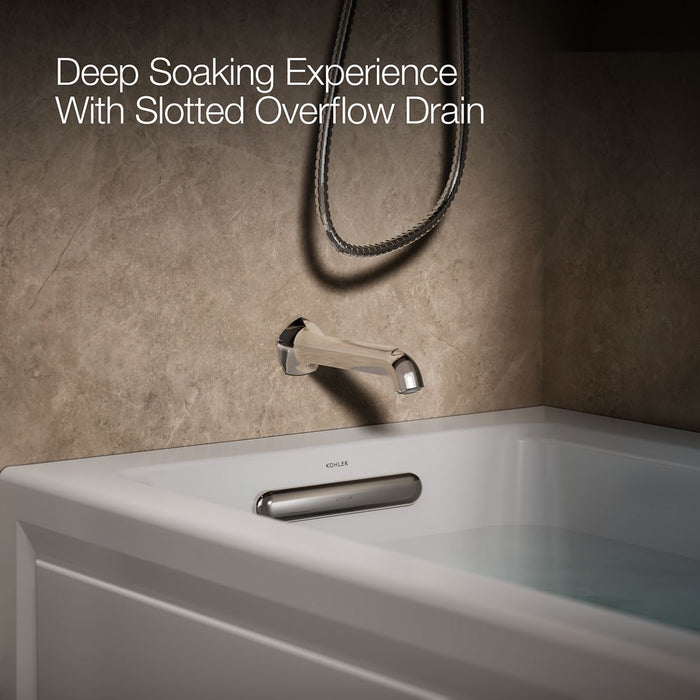 KOHLER K-1947-HLA Archer 60" x 30" alcove heated whirlpool bath, left drain, ice grey - view 4