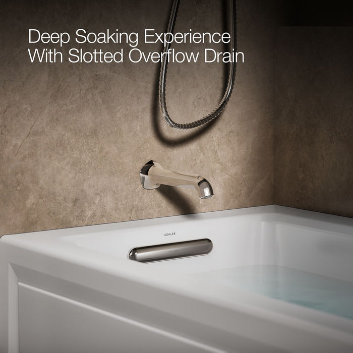 KOHLER K-1947-HLA Archer 60" x 30" alcove heated whirlpool bath, left drain, white - view 4