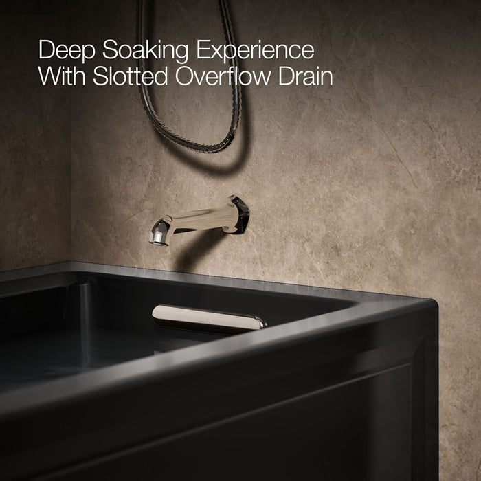 KOHLER K-1947-HRA Archer 60" x 30" alcove heated whirlpool bath, right drain, black black - view 4