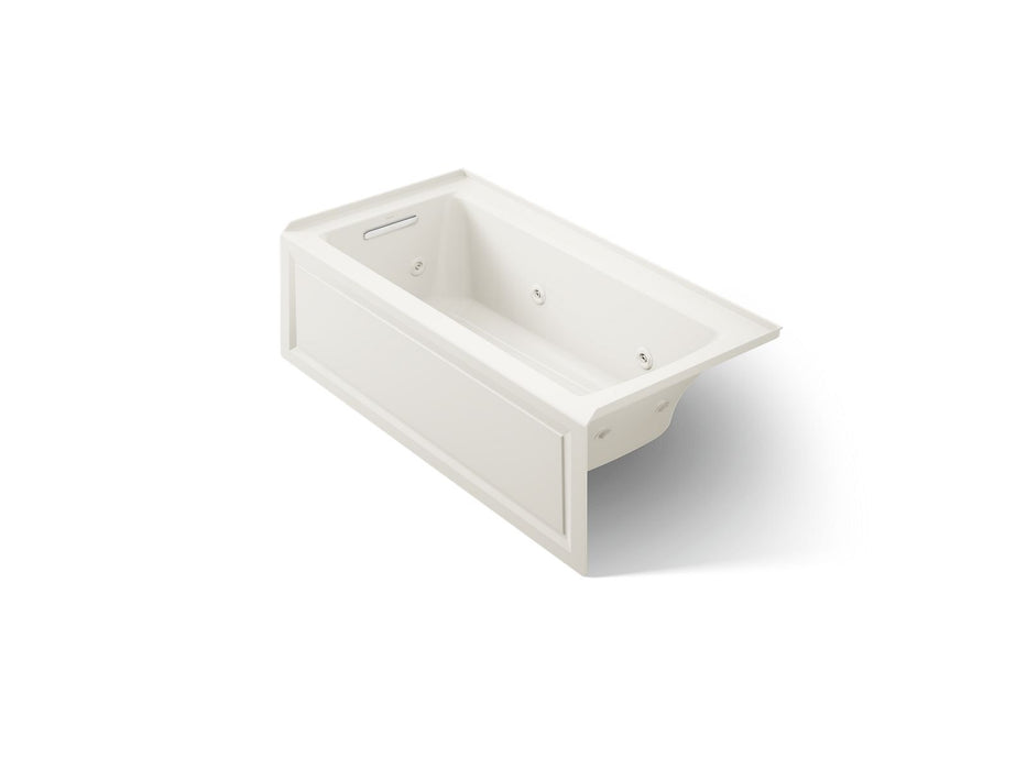 KOHLER K-1947-LA Archer 60" x 30" alcove whirlpool bath, left drain, biscuit