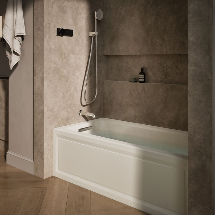 KOHLER K-1947-LA Archer 60" x 30" alcove whirlpool bath, left drain, biscuit - view 3