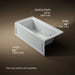 KOHLER K-1947-LA Archer 60" x 30" alcove whirlpool bath, left drain, ice grey - view 5