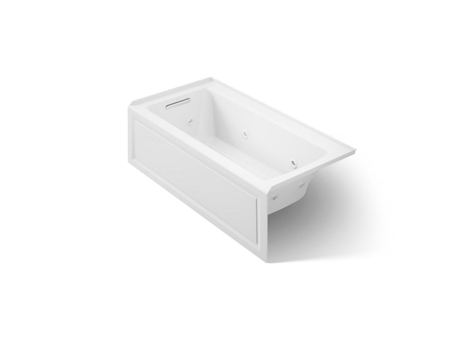 KOHLER K-1947-LA Archer 60" x 30" alcove whirlpool bath, left drain, white